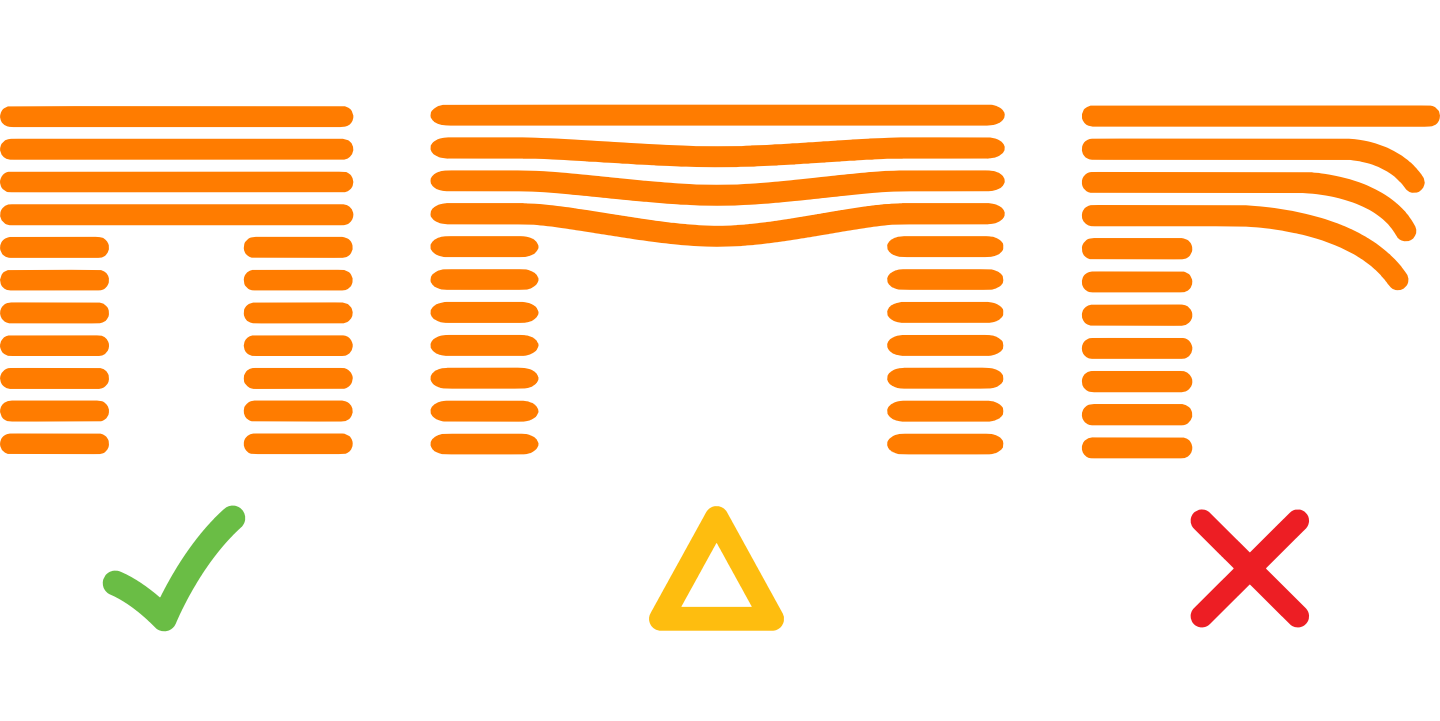 Comparison of different unsupported geometries