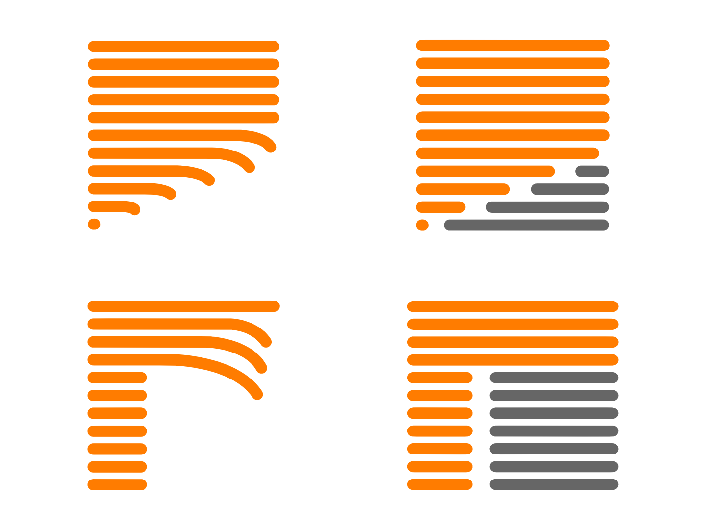 Overhangs with and without support