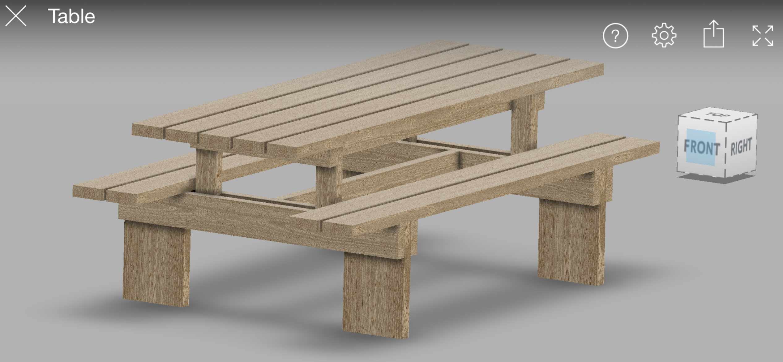 CAD model of table made for instruction manual