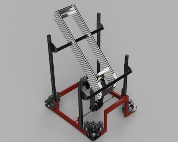 Mockup of robot with swerve drive